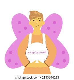 Therapy, psychotherapy, psychology concept. Open mind. Philosophical metaphor of finding the inner self and accepting oneself. Abstract modern illustration about mental health.