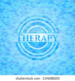 Therapy realistic light blue mosaic emblem