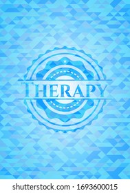 Therapy realistic light blue mosaic emblem