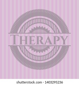 Therapy realistic pink emblem. Vector Illustration. Detailed.