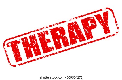 THERAPY red stamp text on white