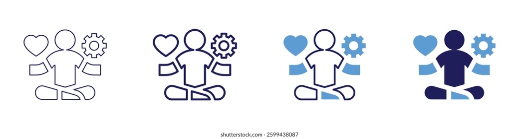 Therapy resources icon in 4 different styles. Thin Line, Line, Bold Line, Duotone. Duotone style. Editable stroke.
