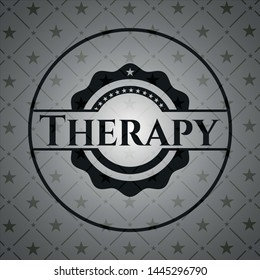 Therapy retro style black emblem. Vector Illustration. Detailed.