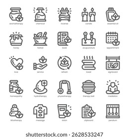 Therapy Service Icon pack para o seu site, celular, apresentação e design de logotipo. Design de esboço do ícone do serviço de terapia. Ilustração de gráficos vetoriais e traçado editável.