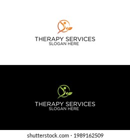 Therapy Services Logo Design Concept Vector
