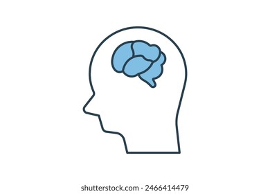 Therapy session icon. icon related to mental health. suitable for web site, app, user interfaces, printable etc. flat line icon style. simple vector design editable