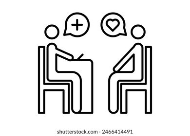 Therapy session icon. icon related to mental health. suitable for web site, app, user interfaces, printable etc. line icon style. simple vector design editable