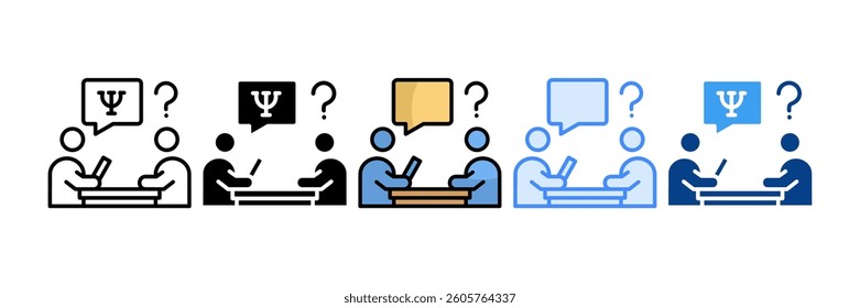 Therapy Session Icon Set Multiple Style Collection