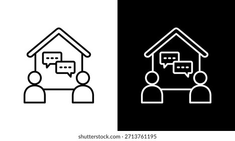 Diseño de conjunto de iconos blancos de esquema de sesión de terapia
