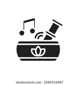 Therapy Singing Bowl Filled Icon Vector Illustration