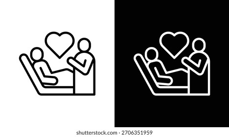 Versión de terapia de dos tonos en fondo blanco y negro