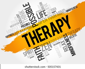 Therapy word cloud collage, concept background