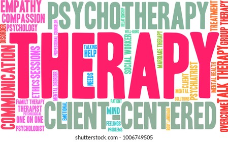 Therapy word cloud on a white background. 