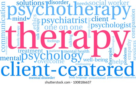 Therapy word cloud on a white background. 
