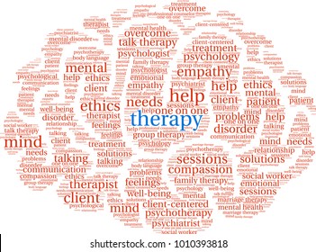 Therapy word cloud on a white background. 