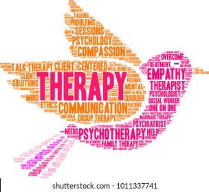 Therapy word cloud on a white background. 