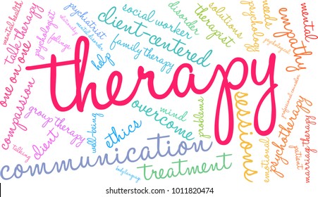 Therapy Word Cloud On White Background Stock Vector (Royalty Free ...