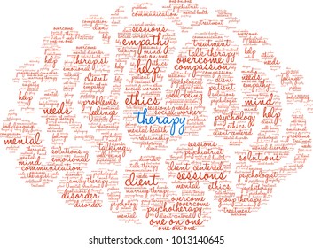 Therapy word cloud on a white background. 