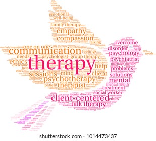 Therapy word cloud on a white background. 