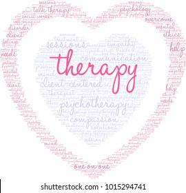 Therapy word cloud on a white background. 