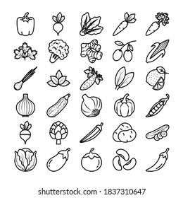 there are 30 icons of vegetables
