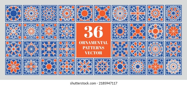 There are 36 different mosaic patterns