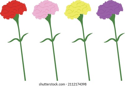 Hay 4 claveles de color.