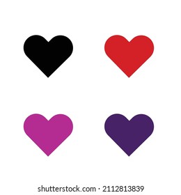 There are 4 hearts icon on a white background.