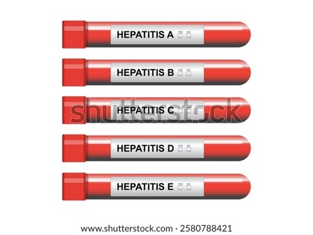 There are 5 main hepatitis viruses, referred to as types A, B, C, D and E. Hepatitis is an inflammation of the liver. medical health care, vector illustration.