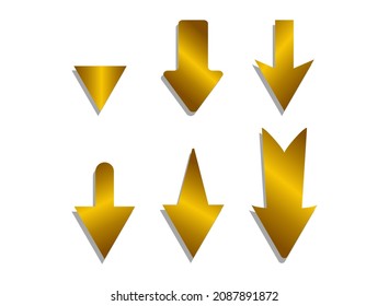 There are 6 gold colored arrows available in ready-to-use collections