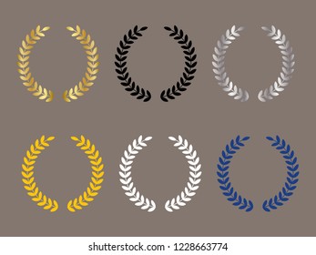 There are 6 types of background ornament variations between golden, black or pictogram, metallic, yellow, white and blue