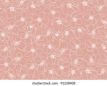 There is a background from white cherry blossom