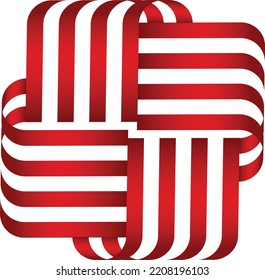 there are beautiful Gift pack white and red lines are waves form