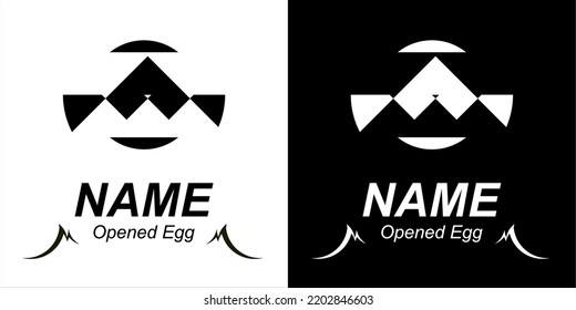 There is a bird in the open egg