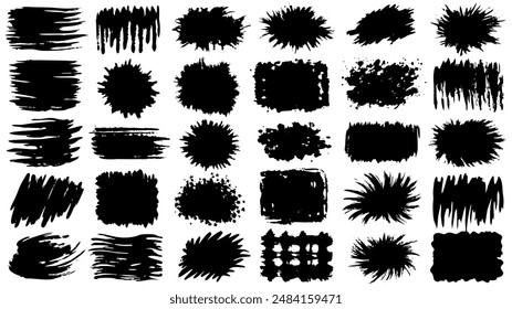 There are black brush strokes on a white background in the image