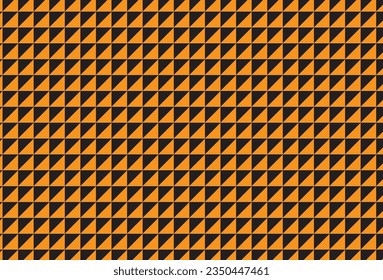 There is a black triangle superimposed on an orange square Use as an event backdrop or clothing design