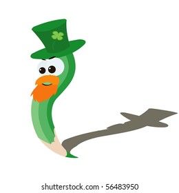 There is brave Patrick pencil. Symbol of St. Patrick's day.