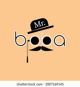 there is a coffee or boba drink logo for the brand, a flat logo style that is suitable for use on any media