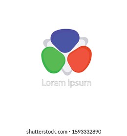 There Color Logo Design Abstract