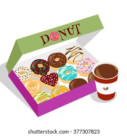 Hay una taza de café y una caja de deliciosas nueces.