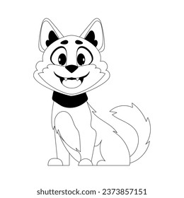 There is a cute and funny cat with red fur sitting over there. Childrens coloring page.