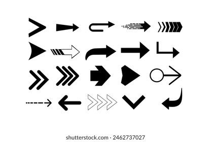 There are different types of arrow icons which can be used for various purposes.