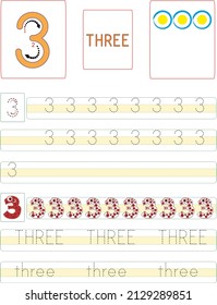 There are different worksheets where all the  numbers are given. The student will see and write how the number is written. A visual about the number is also presented.
