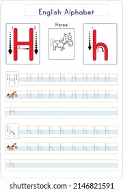 There are different worksheets where all the letters of the alphabet are given. The student will see and write how the letter is written. A visual about the letter is also presented.