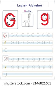 There are different worksheets where all the letters of the alphabet are given. The student will see and write how the letter is written. A visual about the letter is also presented.
