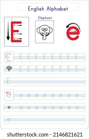 There are different worksheets where all the letters of the alphabet are given. The student will see and write how the letter is written. A visual about the letter is also presented.