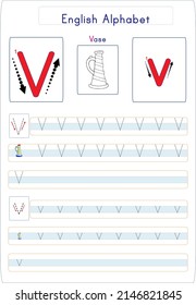 There are different worksheets where all the letters of the alphabet are given. The student will see and write how the letter is written. A visual about the letter is also presented.