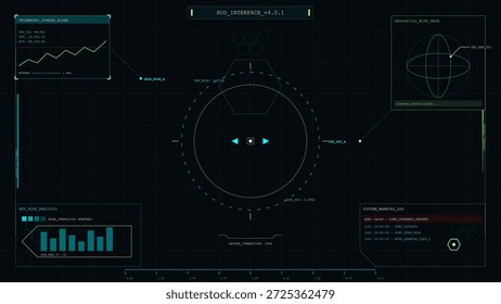 Es gibt ein digitales Dashboard, das Grafiken und Diagramme darstellt, um Daten über Telemetrie und Geometrie anzuzeigen. Die Schnittstelle hebt die Systemleistung und den Verbindungsstatus in Echtzeit hervor.