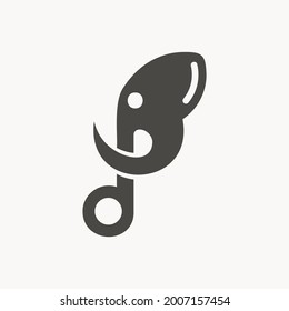 There Are Elephant Logos And Song Notations For The Brand, A Flat Logo Style That Is Suitable For Use On Any Media