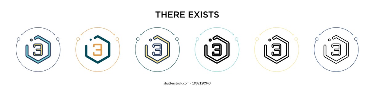 There exists symbol icon in filled, thin line, outline and stroke style. Vector illustration of two colored and black there exists symbol vector icons designs can be used for mobile, ui, web